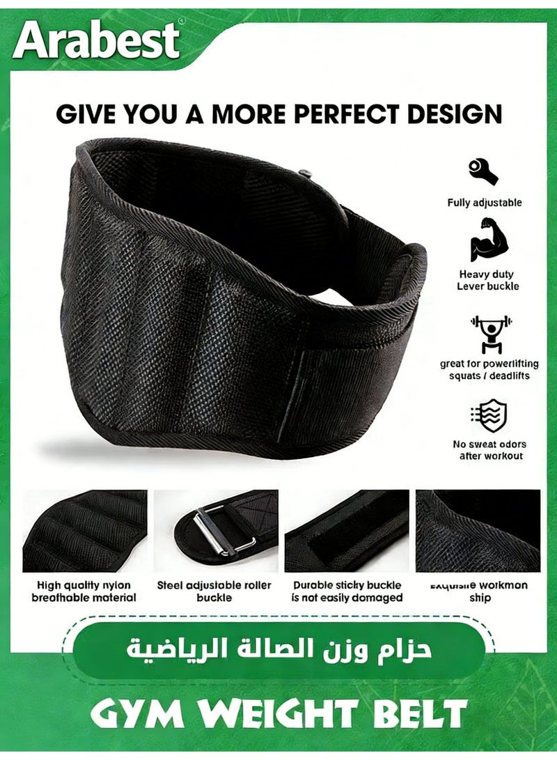 Arabest Gym Weight Lifting Belt Weight Lifting Workout Weightlifting Powerlifting Belt for Men Women,Lumbar & Back Support,Bodybuilding Fitness Back Support for Cross Training, Squats, Lunges - Image 2